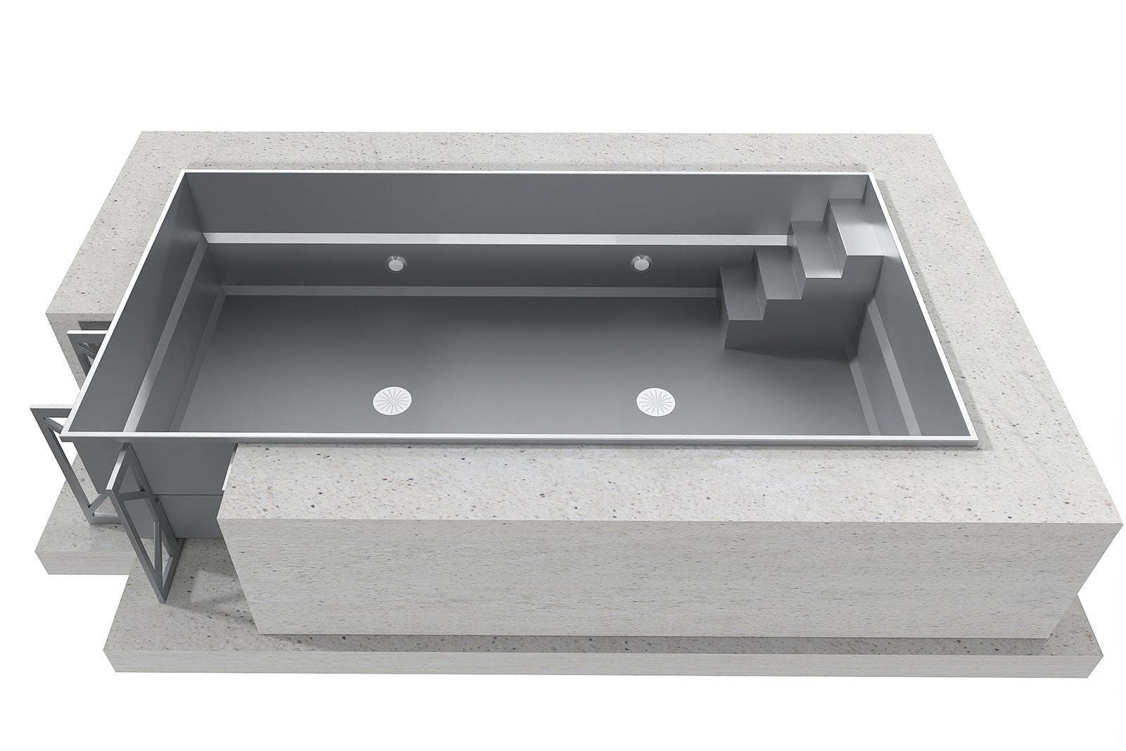 Piscine en acier inoxydable INOX avec skimmer – Image 3