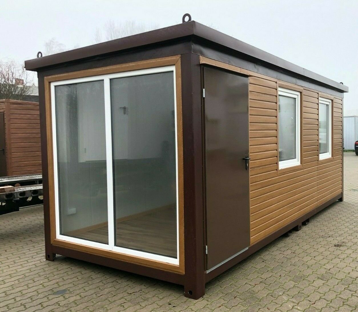 Tonnelle de jardin en conteneur Living 6x2,40 mètres en design bois