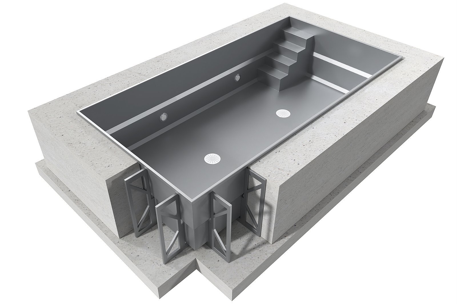 Piscine en acier inoxydable INOX avec skimmer – Image 4