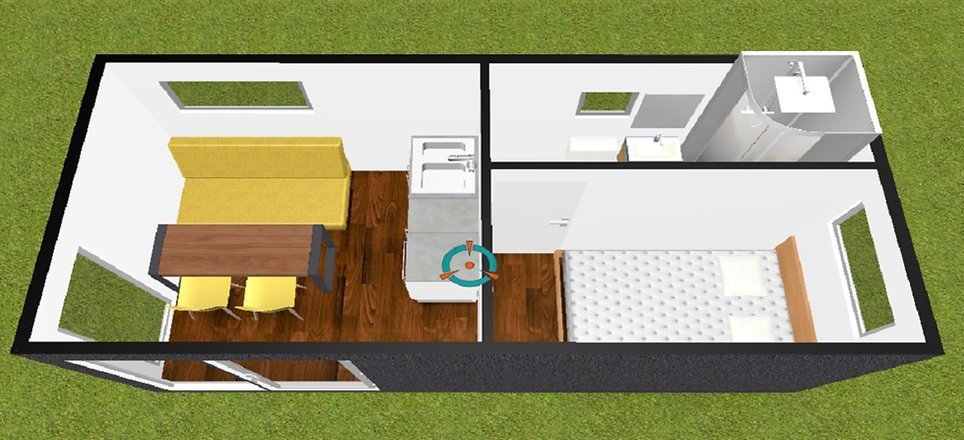 Chalet mobile sur roues avec salle de bain et cuisine 17 m² – 6×2,9 m – Image 21