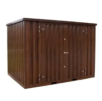 Container imitation bois 3 x 2 mètres – avec double porte grand coté