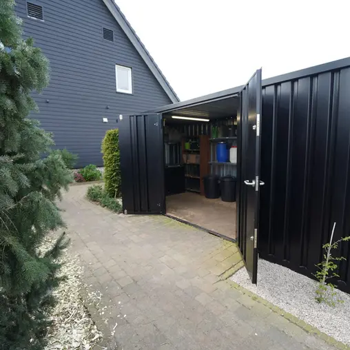 Conteneur démontable noir 6 x 2 mètres – avec double porte sur le côté 6 mètres – Image 3