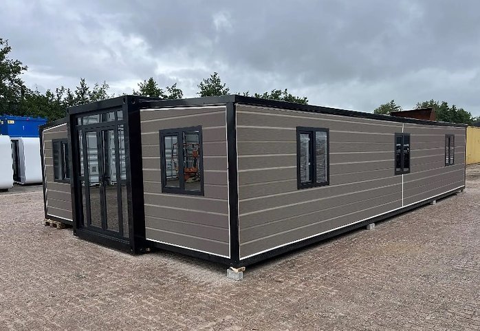 Conteneur Tiny House XXL Chalet de luxe pliable - 40 pieds 12 mètres